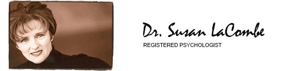 Logo for registered psychologist and photo of Dr. LaCombe